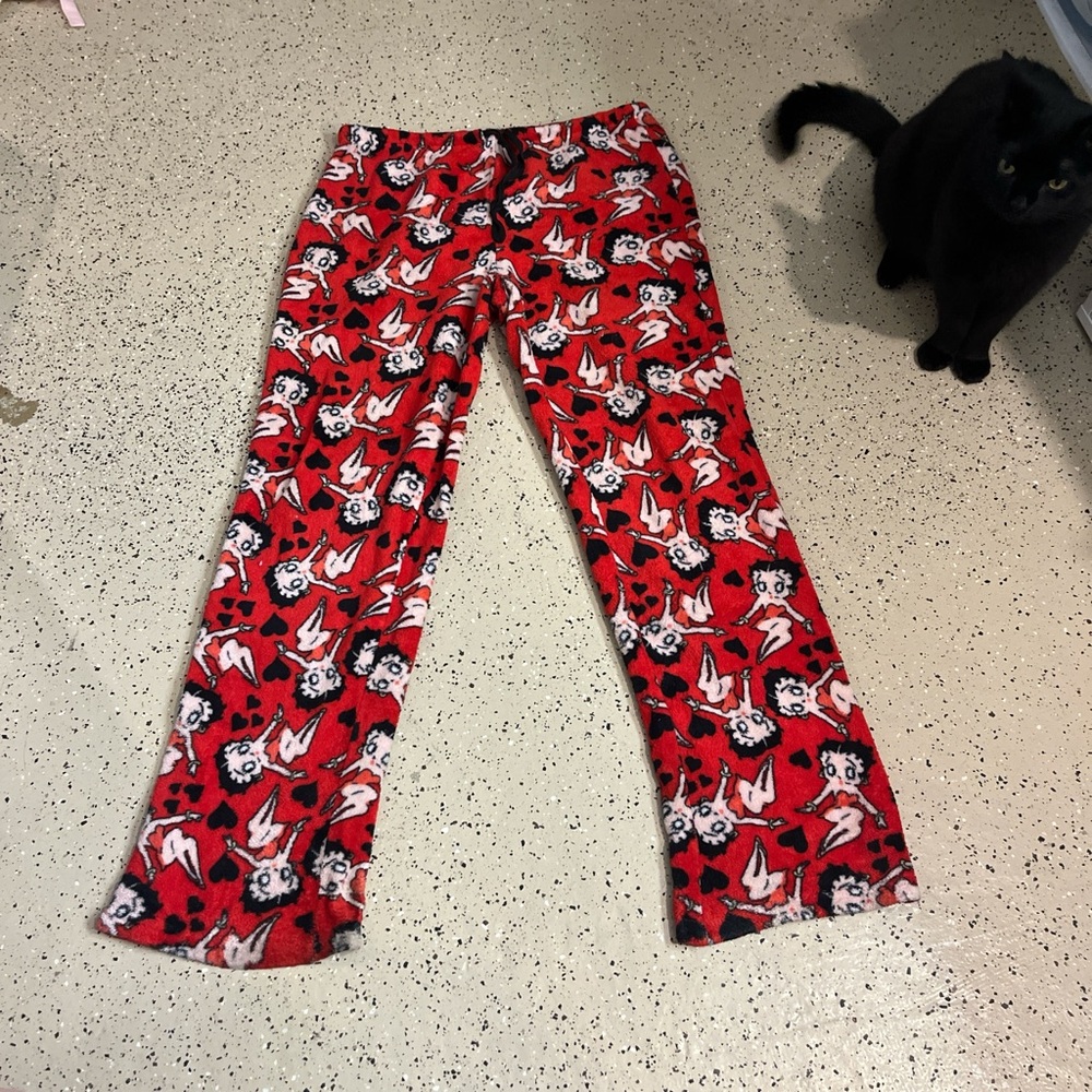 Red Betty boop Print Bottoms